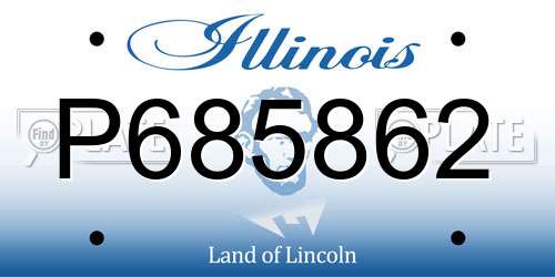 P685862 Illinois License Plate