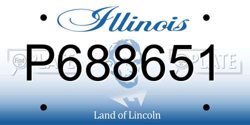 P688651 Illinois License Plate