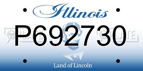 P692730 Illinois License Plate