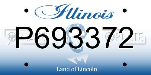 P693372 Illinois License Plate