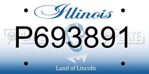 P693891 Illinois License Plate