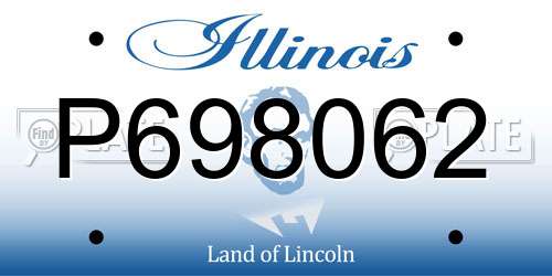 P698062 Illinois License Plate