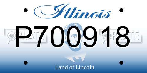 P700918 Illinois License Plate
