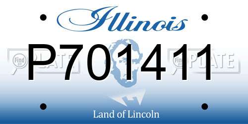 P701411 Illinois License Plate