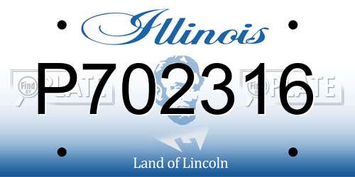 P702316 Illinois License Plate