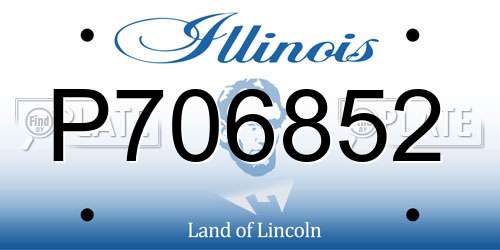 P706852 Illinois License Plate