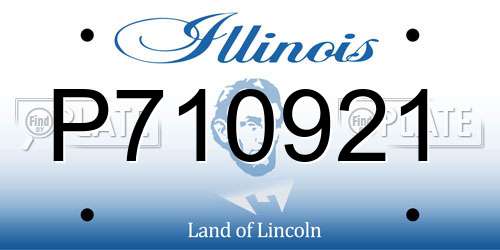 P710921 Illinois License Plate