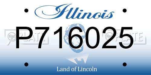 P716025 Illinois License Plate