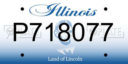 P718077 Illinois License Plate
