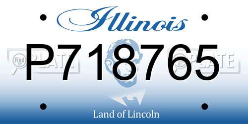 P718765 Illinois License Plate