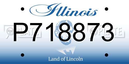 P718873 Illinois License Plate