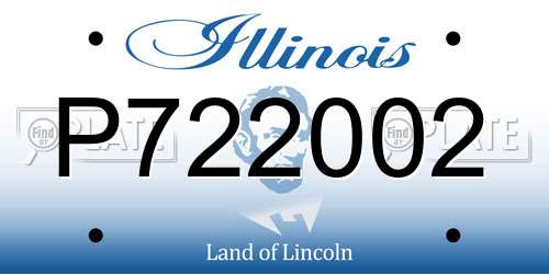 P722002 Illinois License Plate