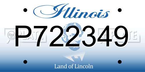 P722349 Illinois License Plate