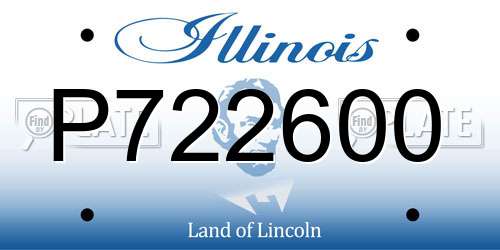 P722600 Illinois License Plate
