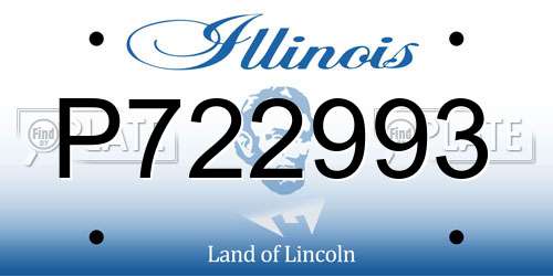 P722993 Illinois License Plate