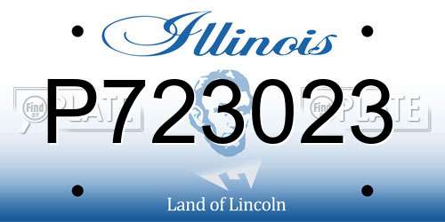 P723023 Illinois License Plate
