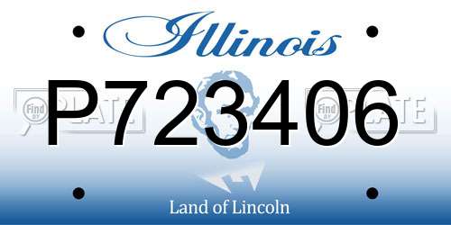 P723406 Illinois License Plate