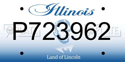 P723962 Illinois License Plate