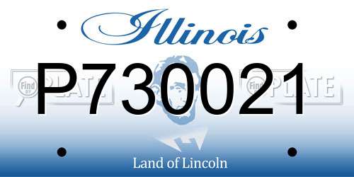 P730021 Illinois License Plate