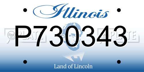 P730343 Illinois License Plate