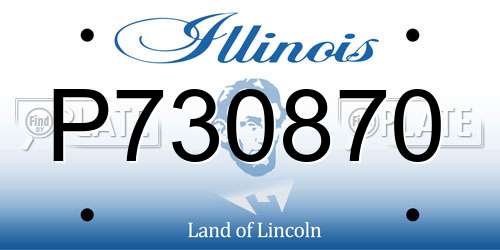 P730870 Illinois License Plate