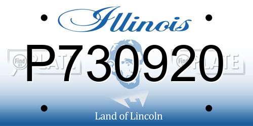 P730920 Illinois License Plate