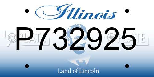 P732925 Illinois License Plate