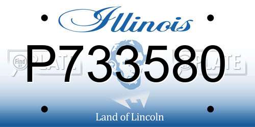 P733580 Illinois License Plate