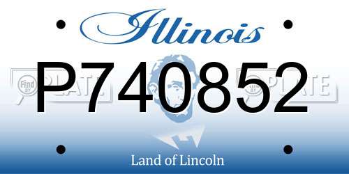 P740852 Illinois License Plate