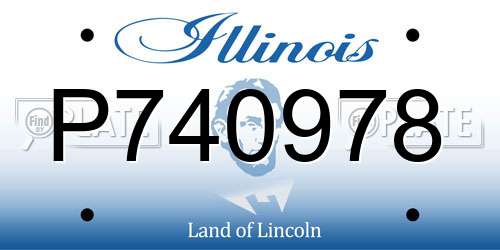 P740978 Illinois License Plate
