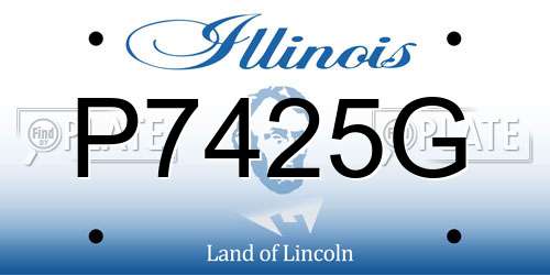 P7425G Illinois License Plate