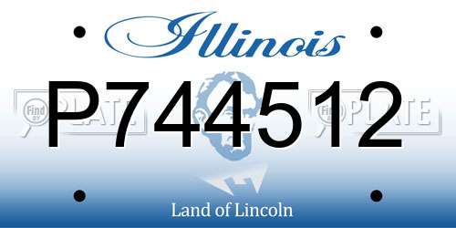 P744512 Illinois License Plate