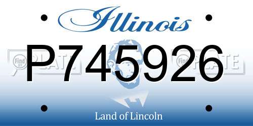 P745926 Illinois License Plate