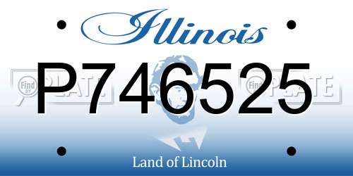 P746525 Illinois License Plate