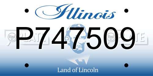 P747509 Illinois License Plate