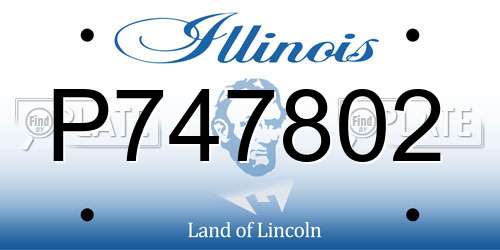 P747802 Illinois License Plate