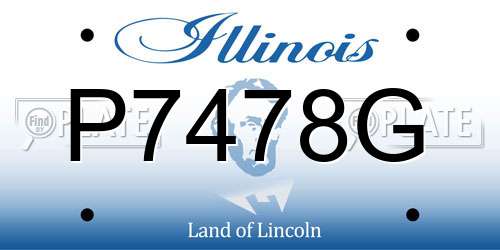 P7478G Illinois License Plate