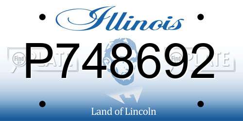 P748692 Illinois License Plate