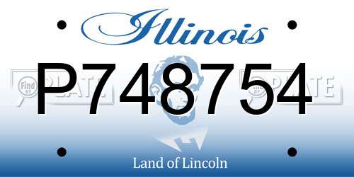 P748754 Illinois License Plate