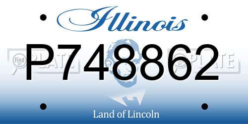 P748862 Illinois License Plate