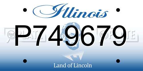 P749679 Illinois License Plate