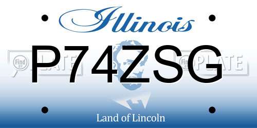 P74ZSG Illinois License Plate