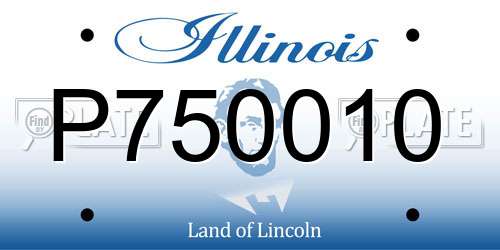 P750010 Illinois License Plate