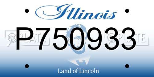 P750933 Illinois License Plate
