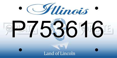 P753616 Illinois License Plate