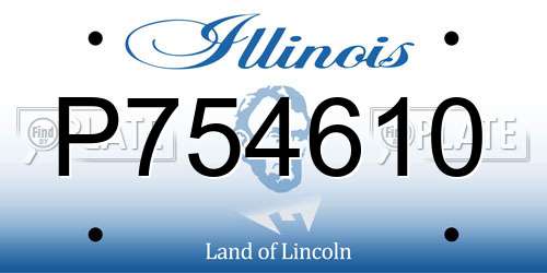 P754610 Illinois License Plate