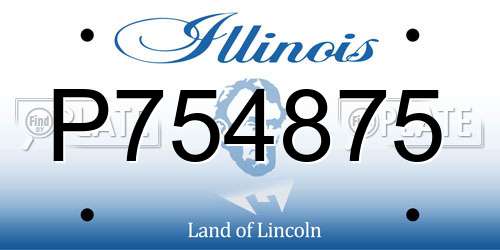 P754875 Illinois License Plate