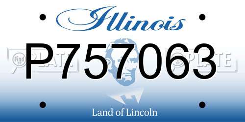 P757063 Illinois License Plate