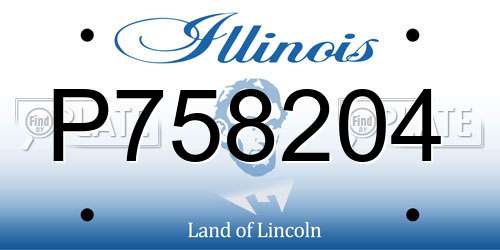 P758204 Illinois License Plate
