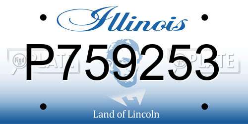 P759253 Illinois License Plate